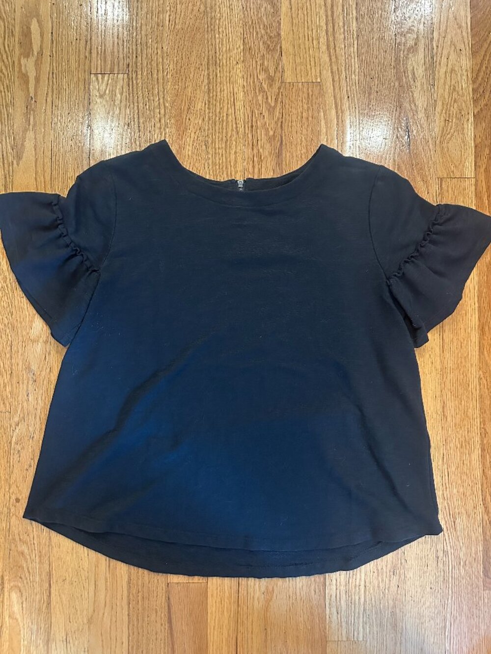 THML Black Bell Sleeved Shirt, Size Large